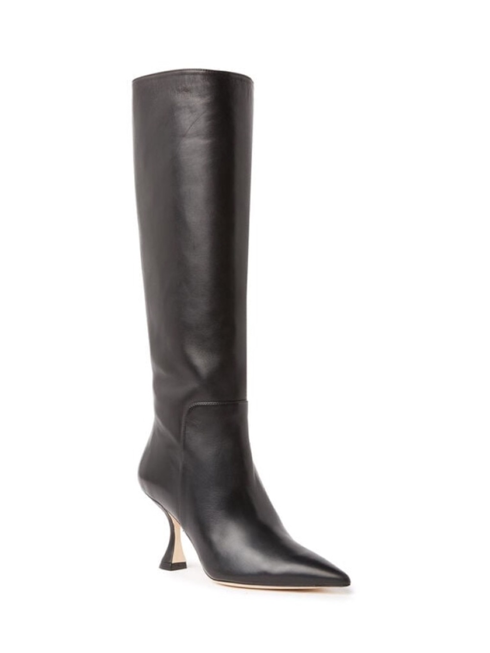 New Stuart Weitzman Xcurve 85 Slouch Boot Black Leather Knee High Sz 8.5